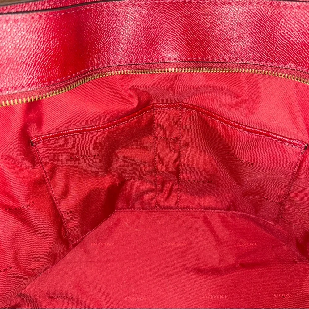 Coach Burgundy Leather Tote - Picture 5 of 12